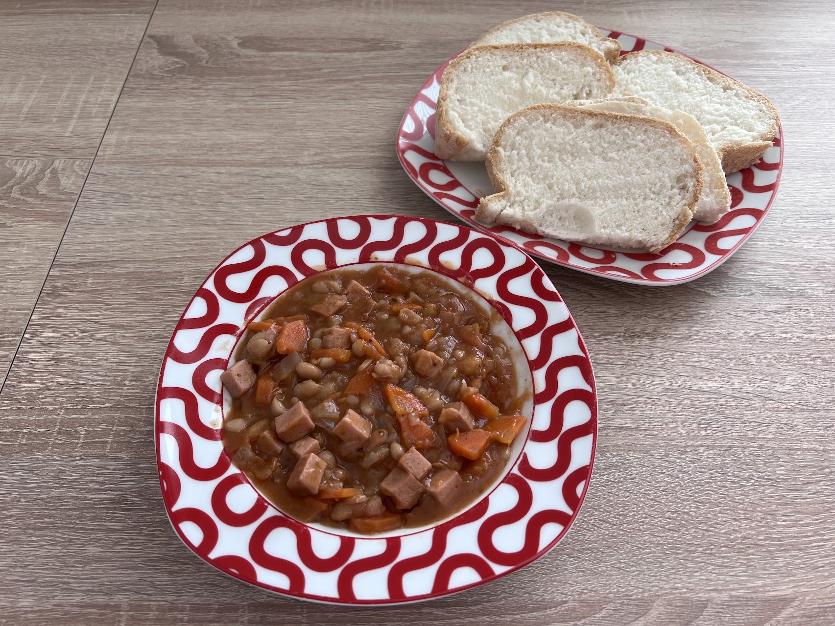 Bean Stew with vegan sausage