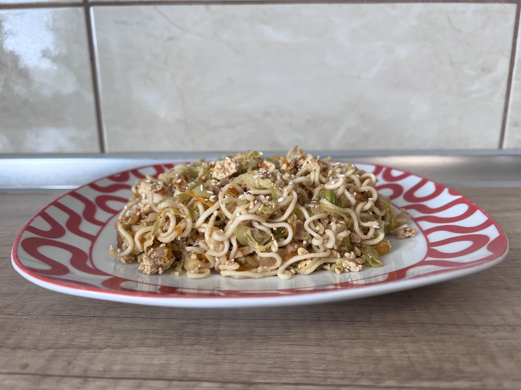 Green Goddess Wok Noodles with Crumbled Tofu