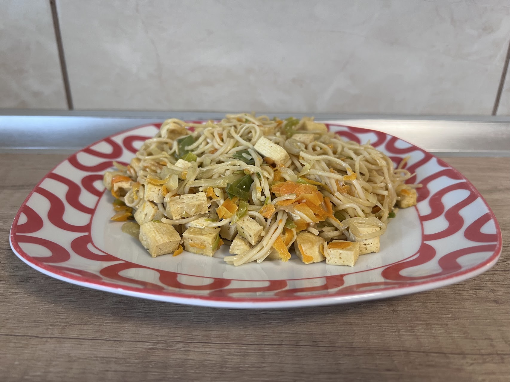 Rainbow Vegetable Wok Noodles with Tofu