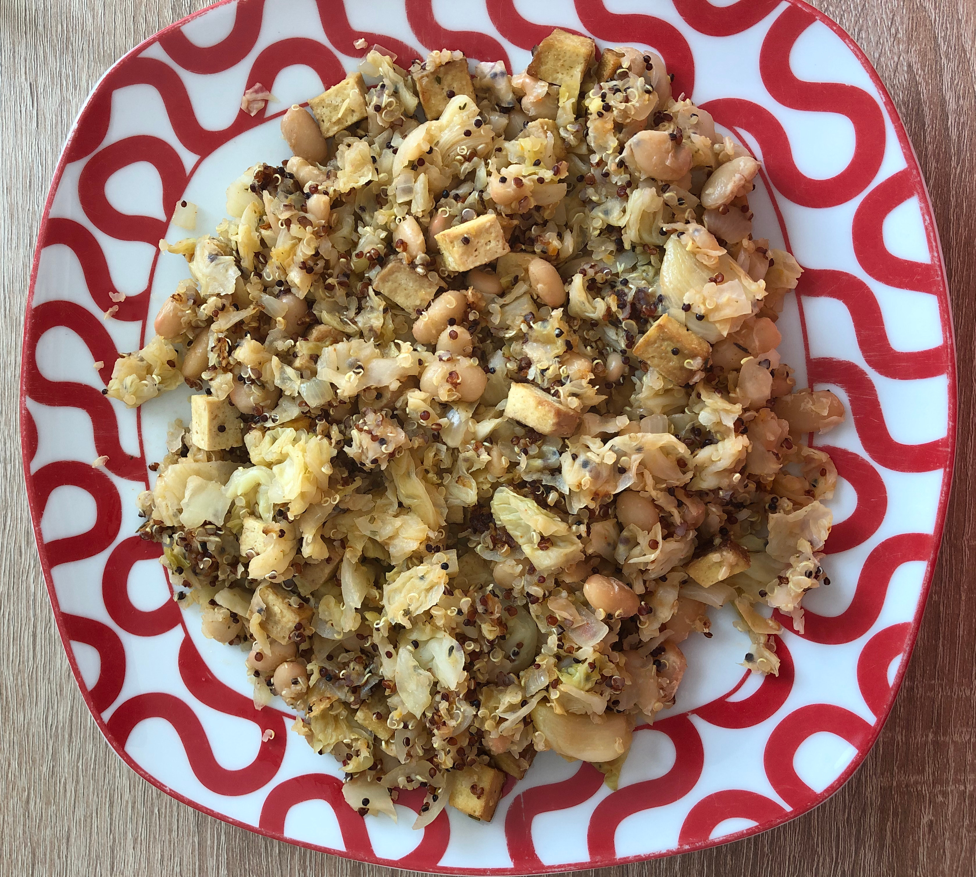 Savoy Cabbage Quinoa with Spiced Tofu