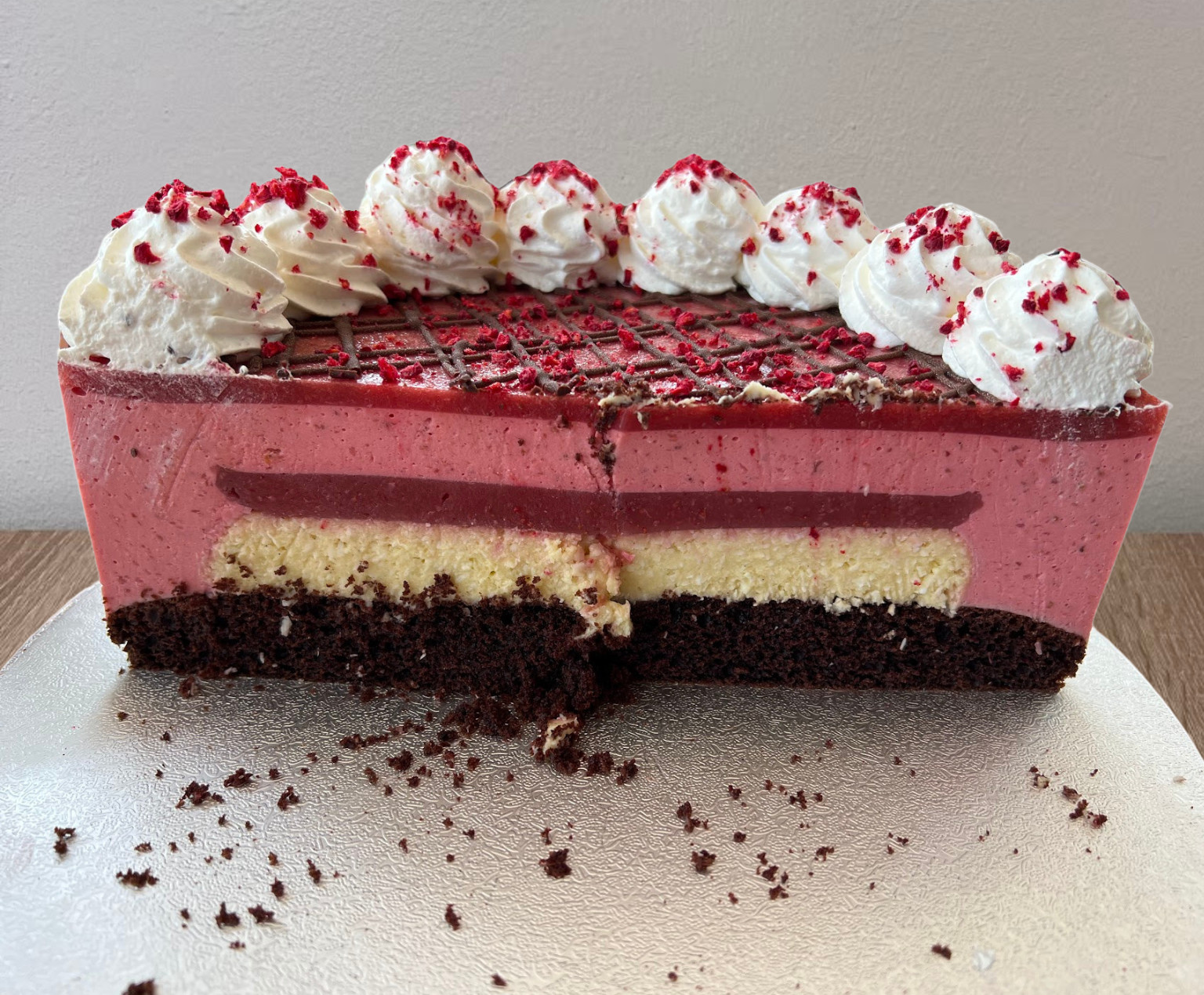 Strawberry-Vanilla Mousse Cake