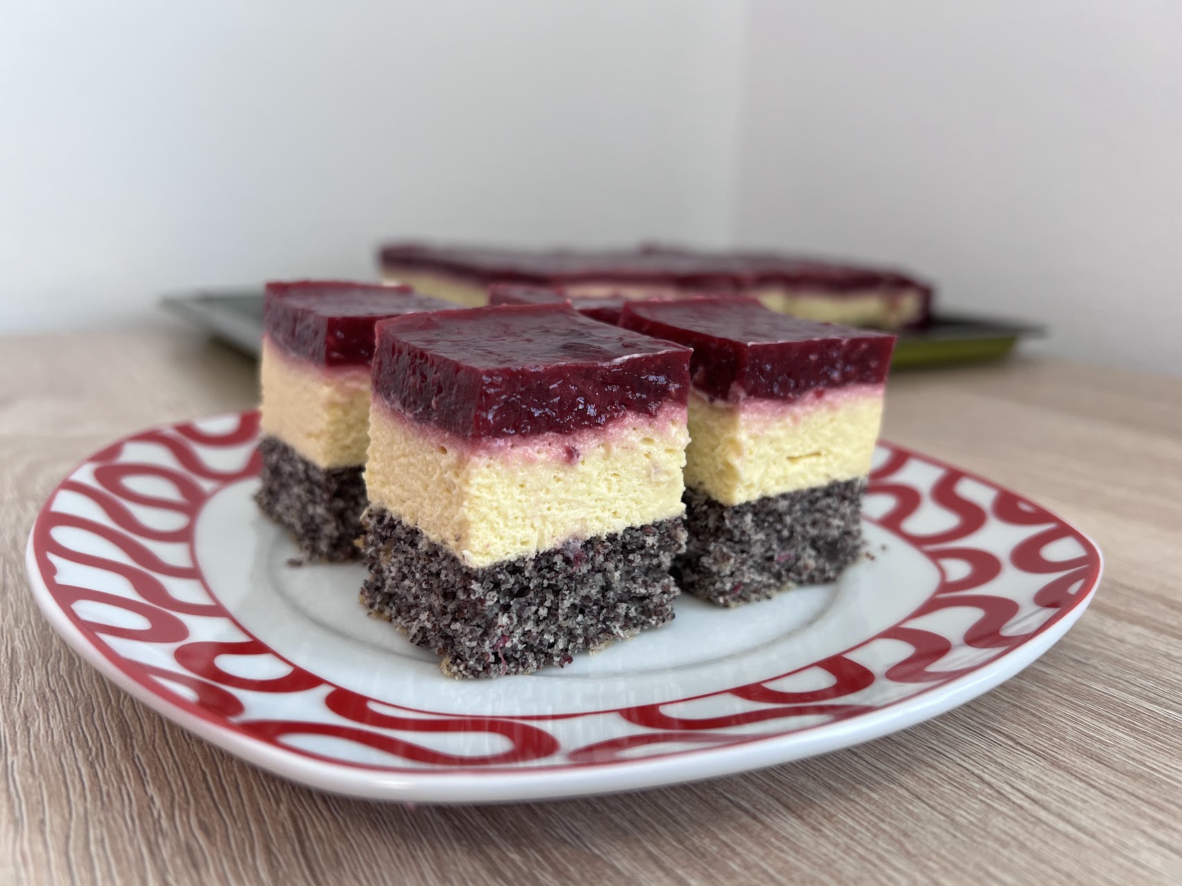 Triple-Layer Vanilla-Berry Poppy Seed Delight