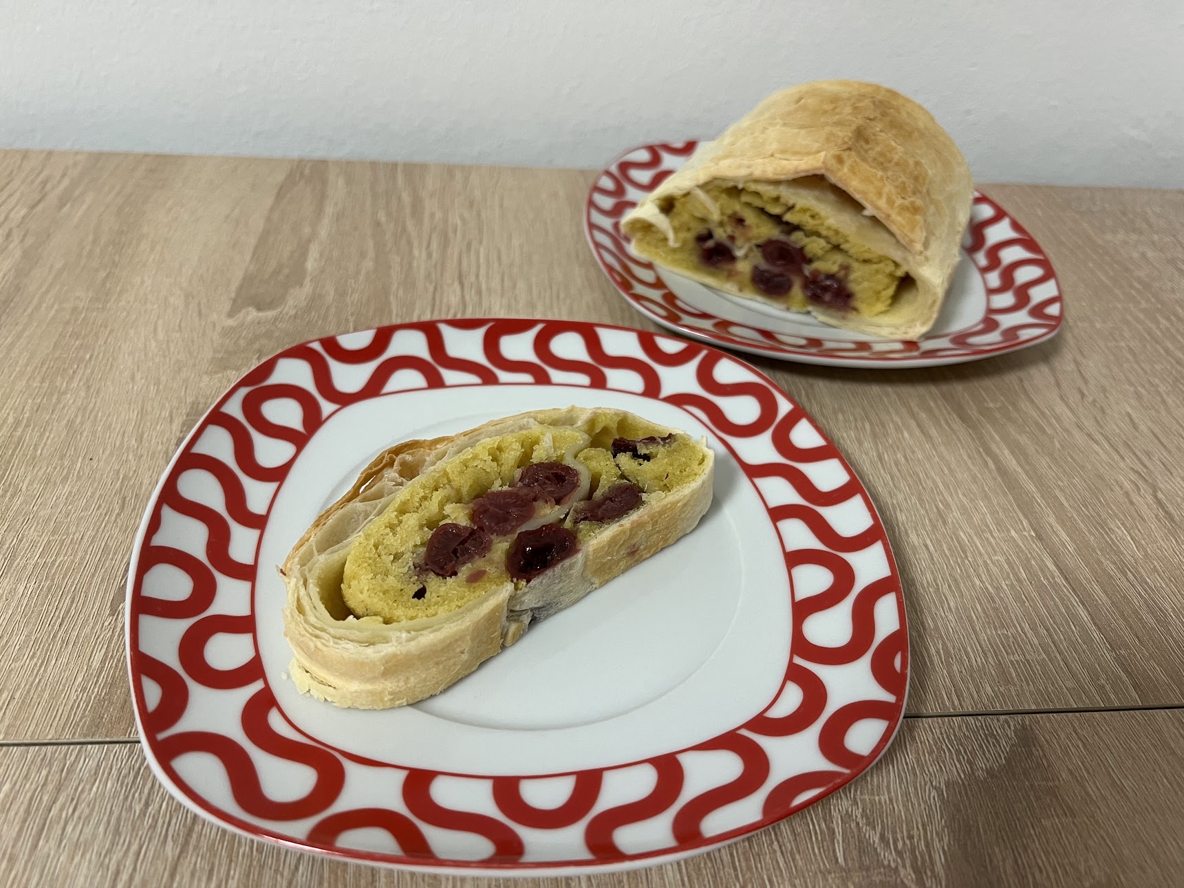 Vanilla-Sour Cherry Strudel