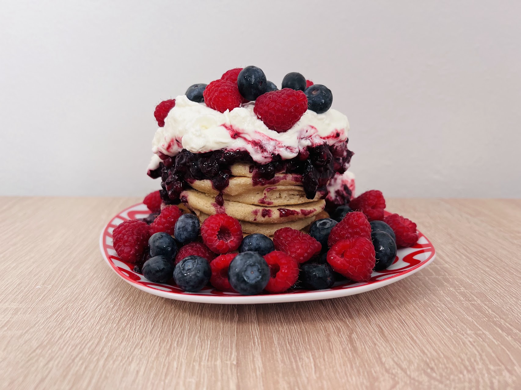 Vegan American Pancakes with Berry Topping