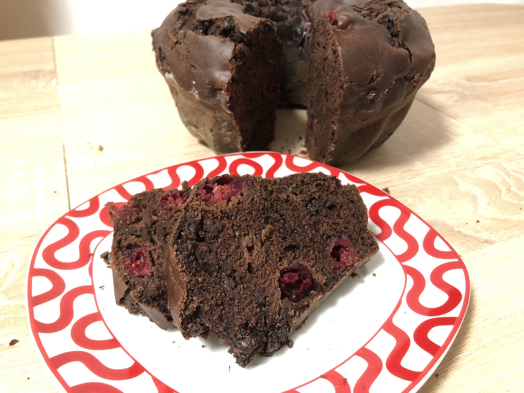 Vegan Chocolate Cherry Bundt Cake