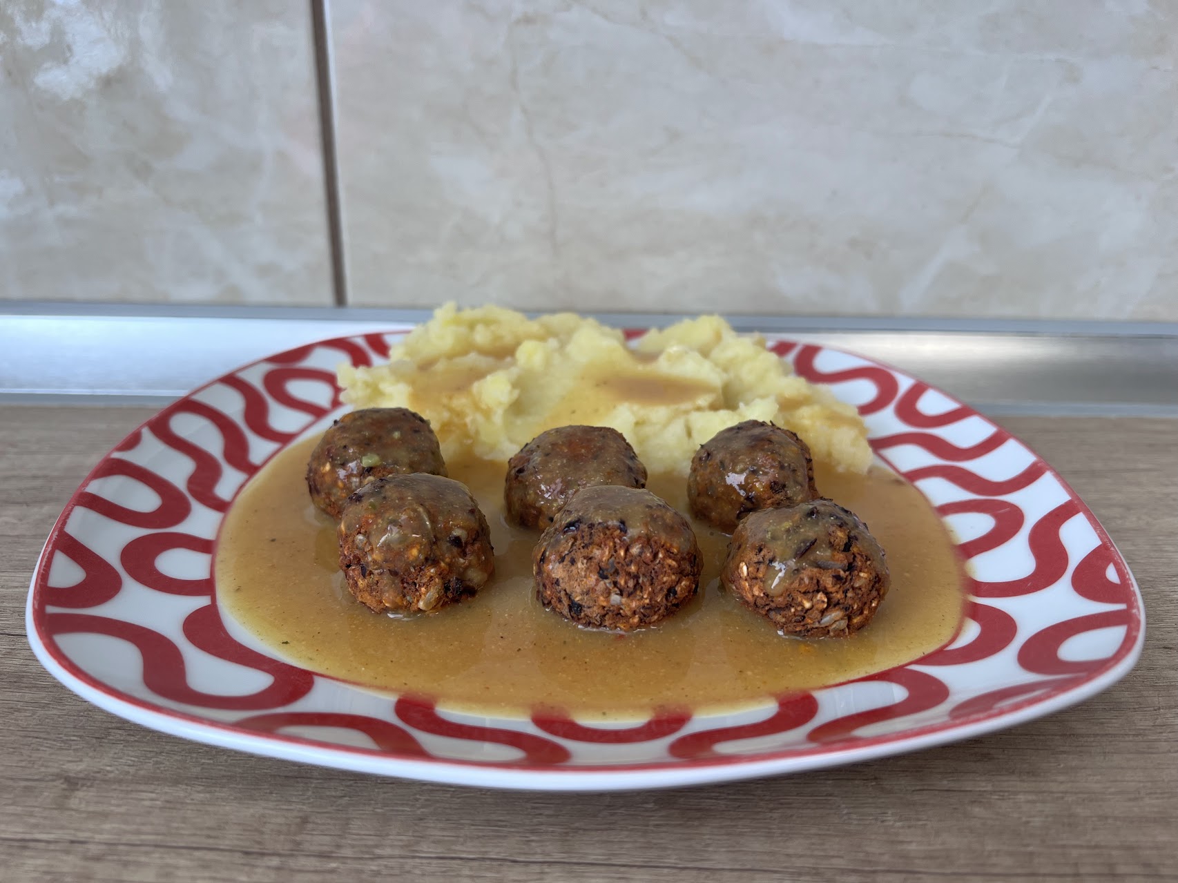 Vegan Meatballs in Savory Gravy