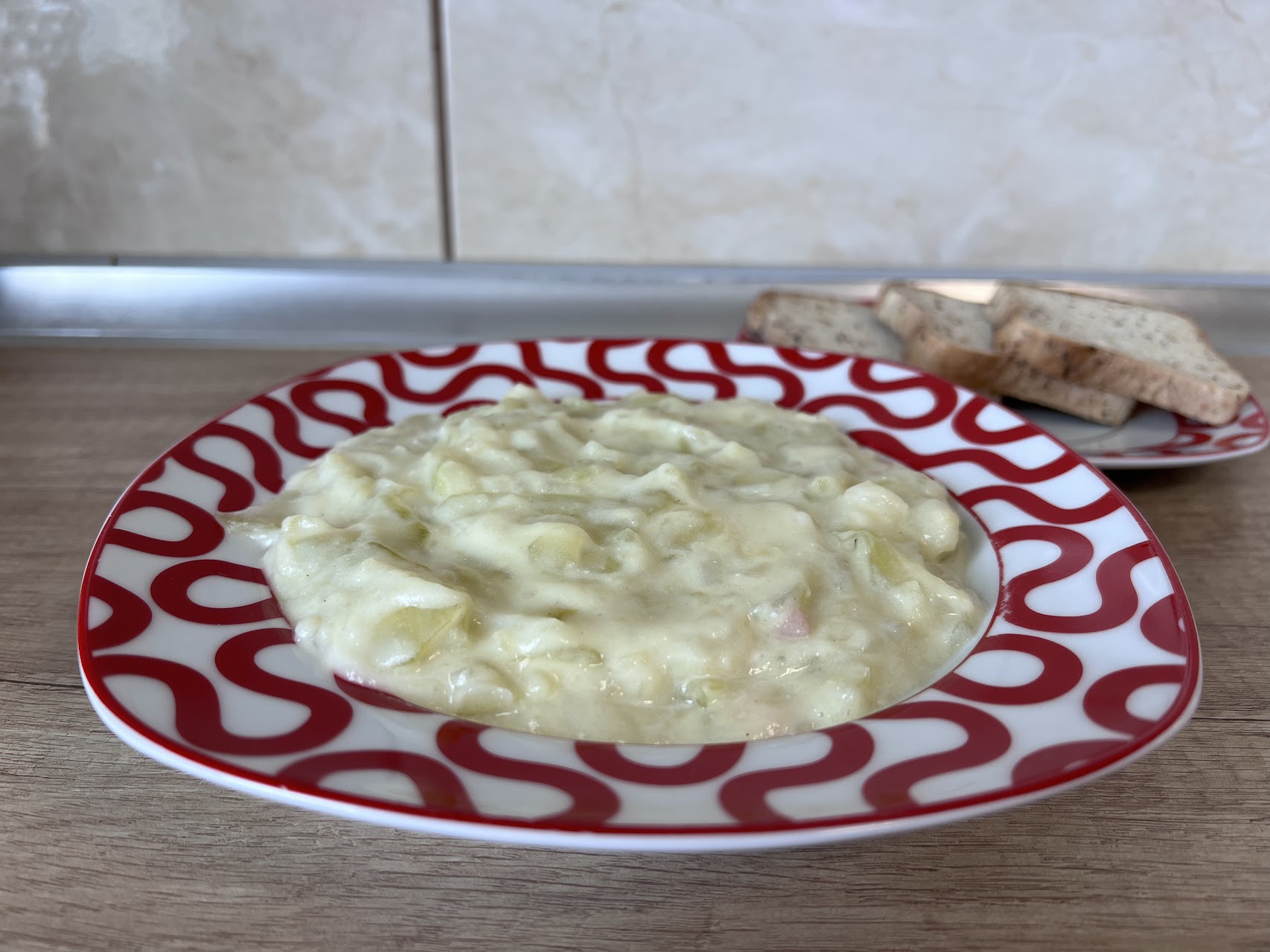 Warm Creamy Cucumbers with Potatoes